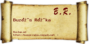 Buzás Réka névjegykártya